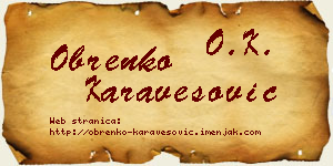 Obrenko Karavesović vizit kartica